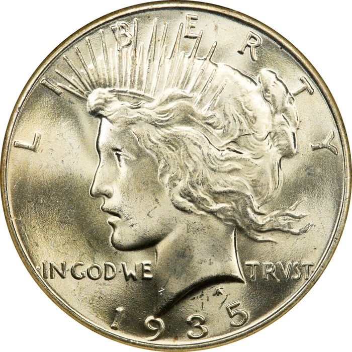 1935 Peace Dollar ($1) Photo 3