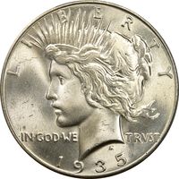 1935 Peace Dollar ($1) Obverse Image