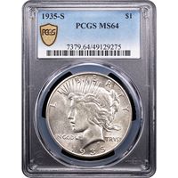 1935-S Peace Dollar ($1) Obverse Slab Image