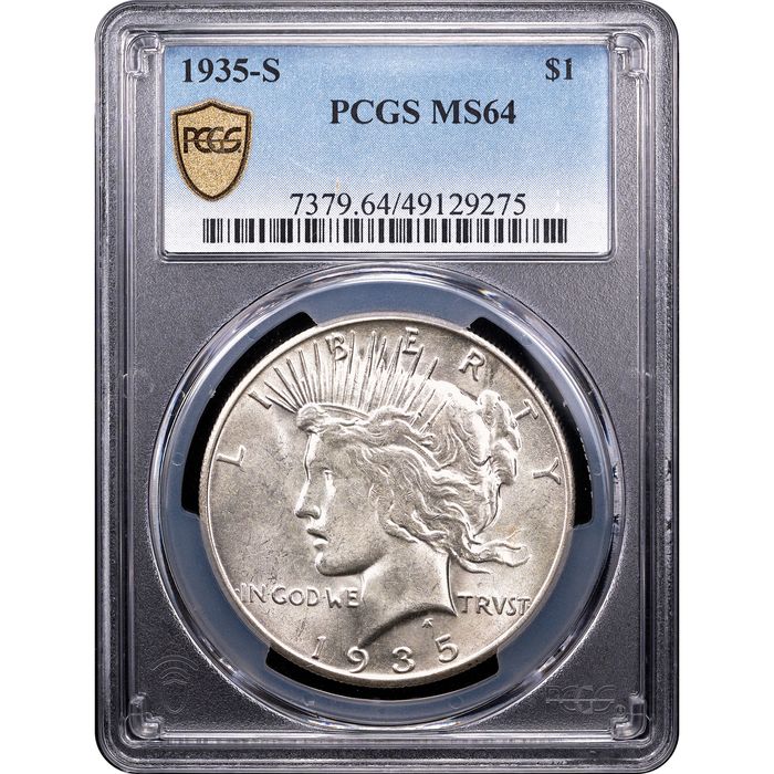 1935-S Peace Dollar ($1) Obverse Slab Image