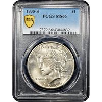 1935-S Peace Dollar ($1) Obverse Slab Image