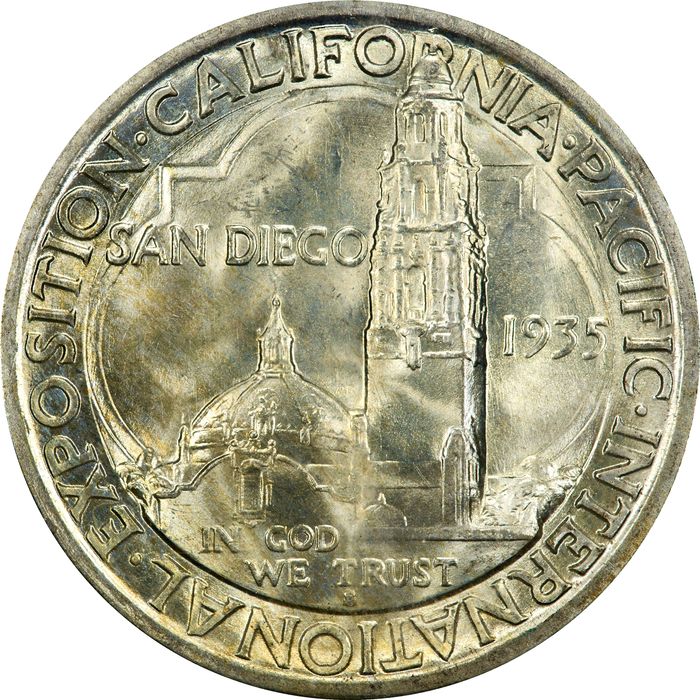 1935-S San Diego Commemorative Half Dollar (50c) Rattler Reverse Image