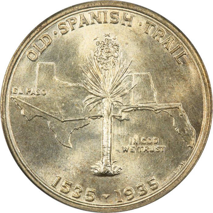 1935 Spanish Trail Commemorative Half (50c) Reverse Image