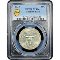 1935 Spanish Trail Commemorative Half Dollar (50c) Obverse Slab Image