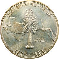 1935 Spanish Trail Commemorative Half Dollar (50c) Reverse Image