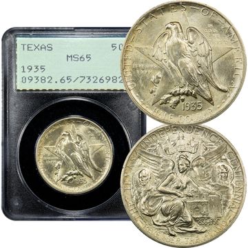 1935 Texas Commem Half Dollar (50c) Rattler Composite Image