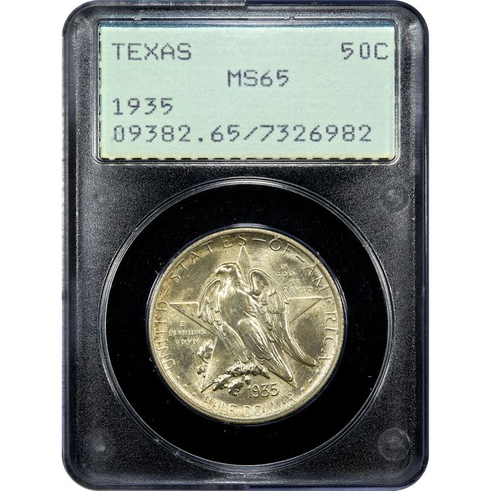 1935 Texas Commem Half Dollar (50c) Rattler Obverse Image