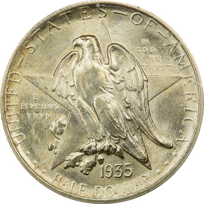1935 Texas Commem Half Dollar (50c) Rattler Photo 3