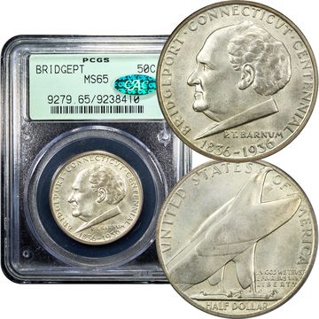 1936 Bridgeport Commem Half Dollar (50c) OGH Composite Image