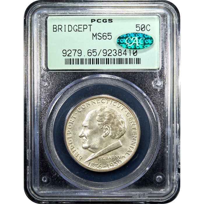 1936 Bridgeport Commem Half Dollar (50c) OGH Obverse Image