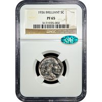 1936 Buffalo Nickel (5c) Obverse Slab Image