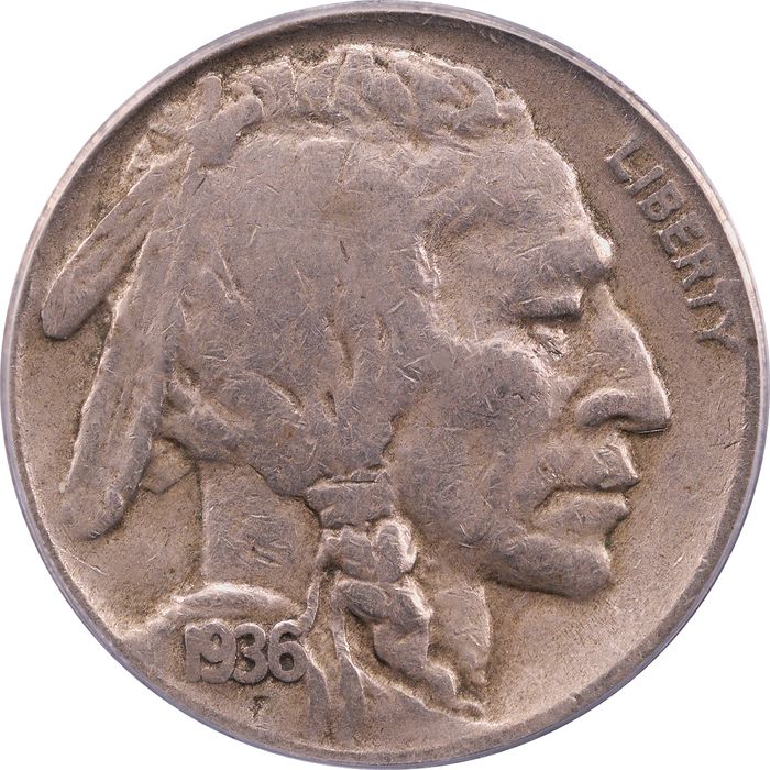 1936-D 3 1/2 Legs Buffalo Nickel (5c) Obverse Image