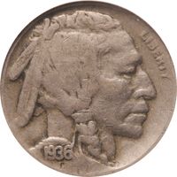 1936-D Buffalo Nickel (5c) 3 1/2 Legs Photo 3