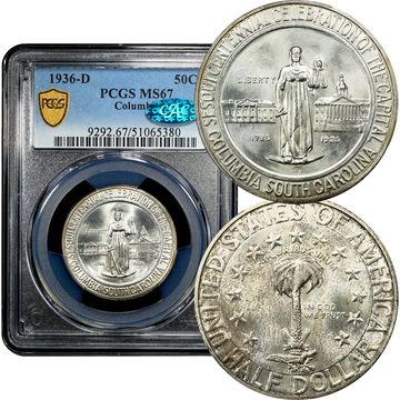 1936-D Columbia Commem Half Dollar (50c) Composite Image