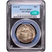 1936-D San Diego Commemorative Half Dollar (50c) Obverse Image