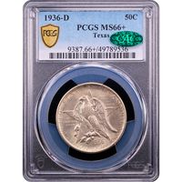 1936-D Texas Commemorative Half Dollar (50c) Obverse Slab Image