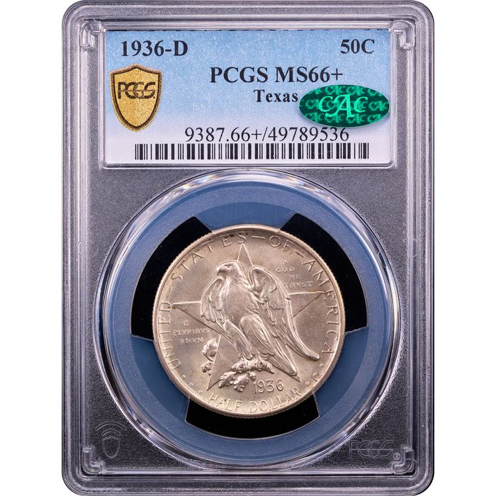 1936-D Texas Commemorative Half Dollar (50c) Obverse Slab Image