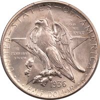 1936-D Texas Commemorative Half Dollar (50c) Obverse Image