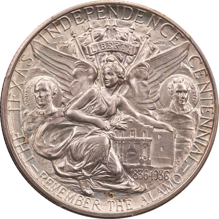 1936-D Texas Commemorative Half Dollar (50c) Reverse Image