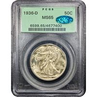 1936-D Walking Liberty Half Dollar (50c) OGH Obverse Image