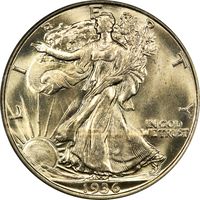 1936-D Walking Liberty Half Dollar (50c) OGH Photo 3