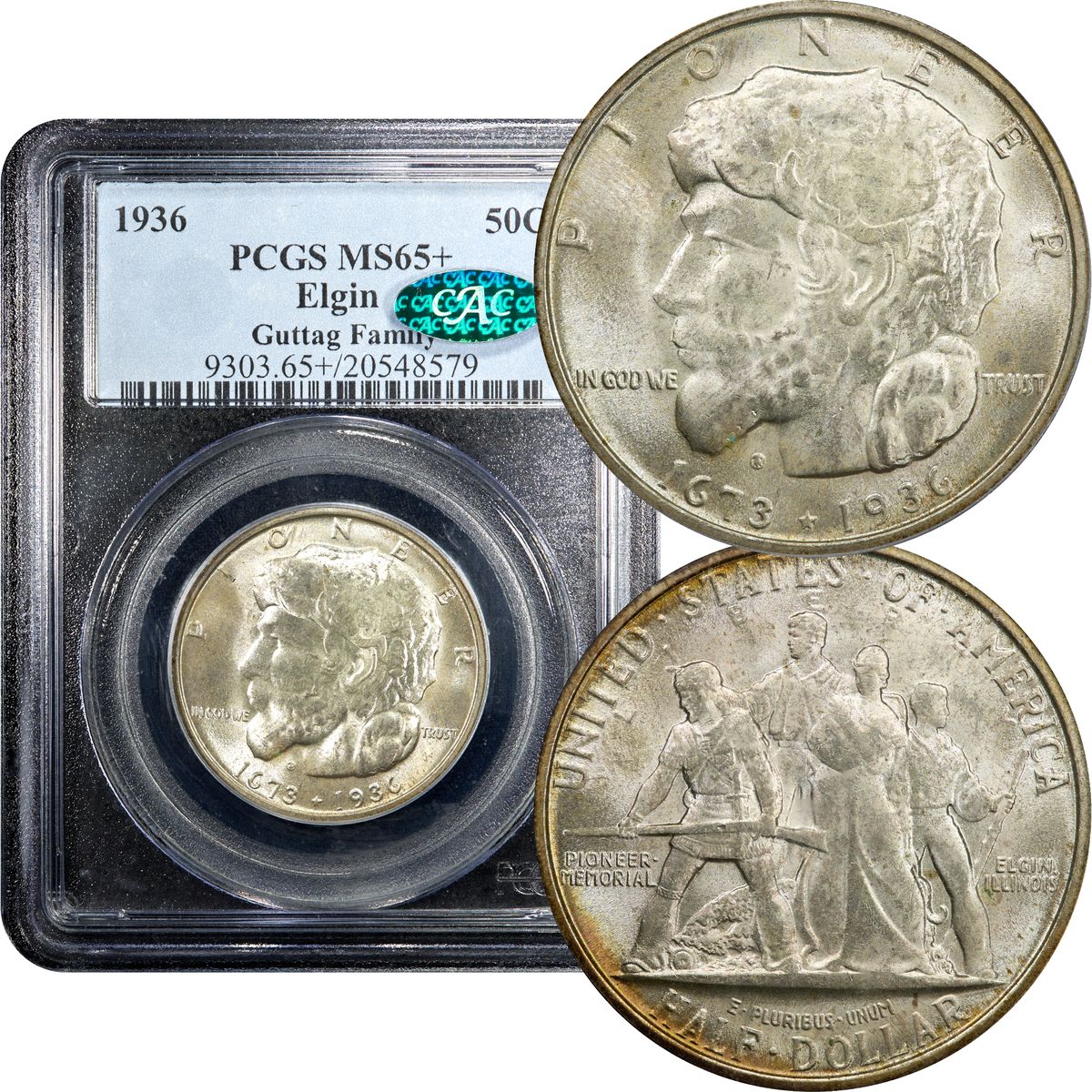 1936 Elgin Commem Half Dollar 50c PCGS MS65+ CAC