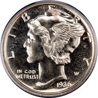 1936 Mercury Dime (10c) Photo 3
