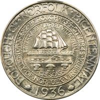 1936 Norfolk Commemorative Half Dollar (50c) Photo 3