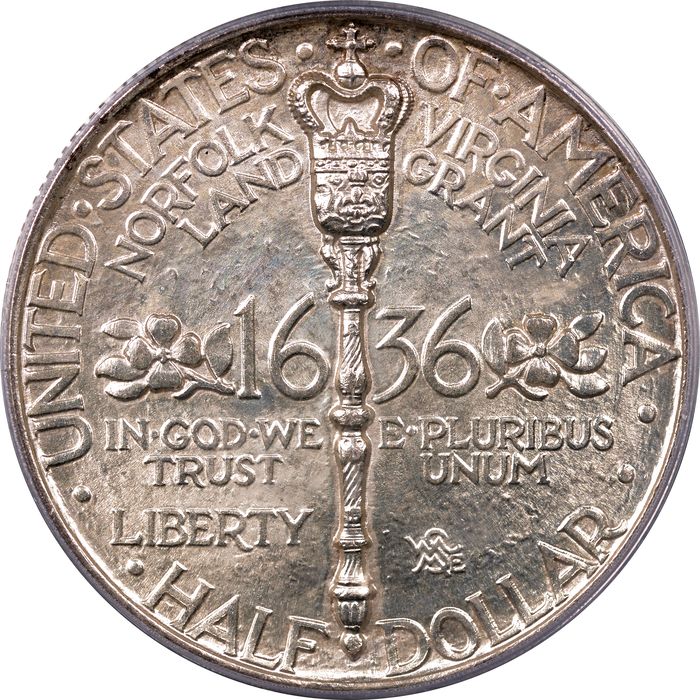 1936 Norfolk Commemorative Half Dollar (50c) OGH Reverse Image