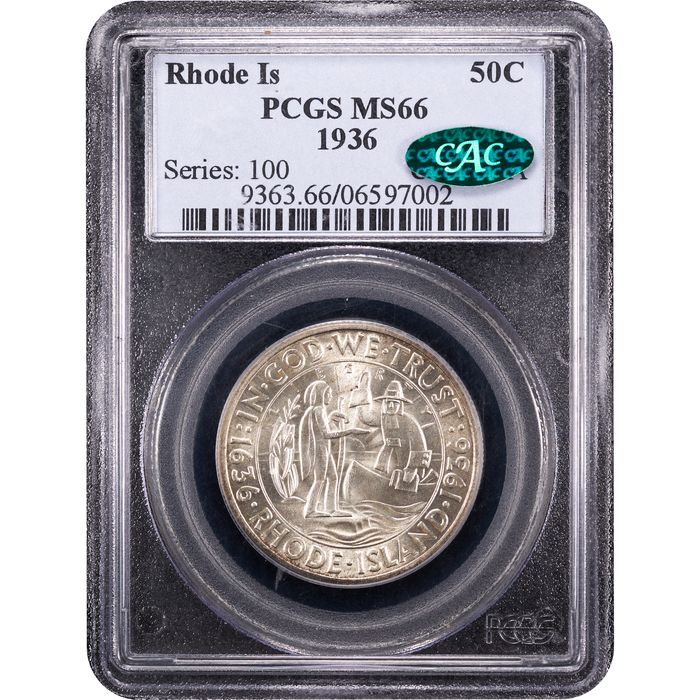 1936 Rhode Island Commemorative Half (50c) Obverse Slab Image