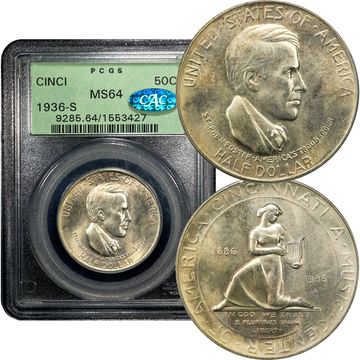 1936-S Cincinnati Commem Half Dollar (50c) OGH Composite Image