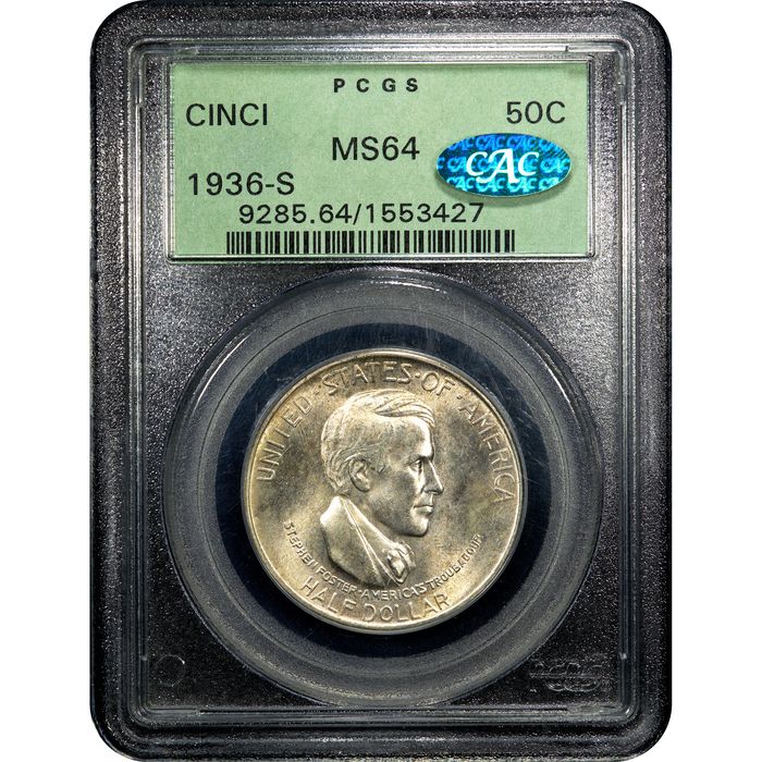1936-S Cincinnati Commem Half Dollar (50c) OGH Obverse Image