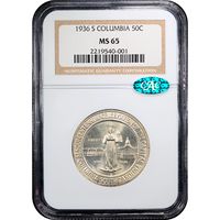 1936-S Columbia Commemorative Half Dollar (50c) Obverse Slab Image