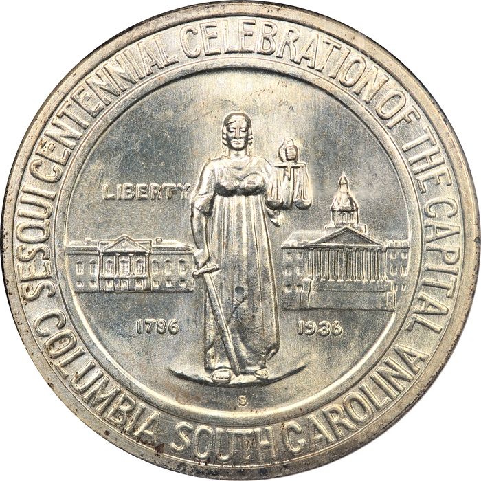 1936-S Columbia Commemorative Half Dollar (50c) Obverse Image