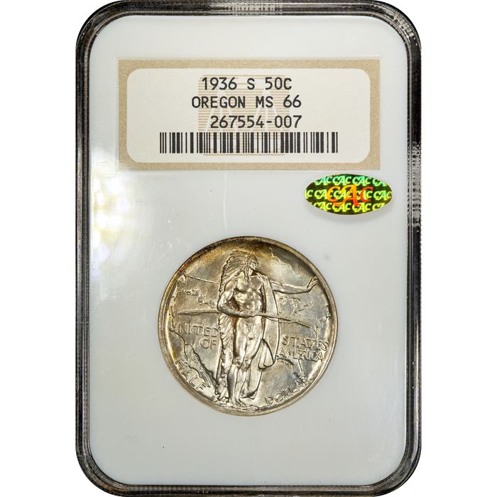 1936-S Oregon Commemorative Half Dollar (50c) Obverse Slab Image