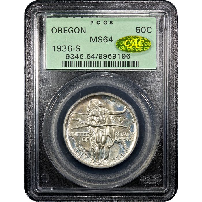 1936-S Oregon Commemorative Half Dollar (50c) OGH Obverse Slab Image