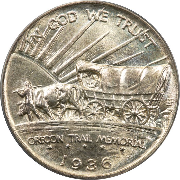 1936-S Oregon Commemorative Half Dollar (50c) OGH Reverse Image