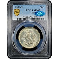 1936-S Texas Commem Half Dollar (50c) Obverse Slab Image