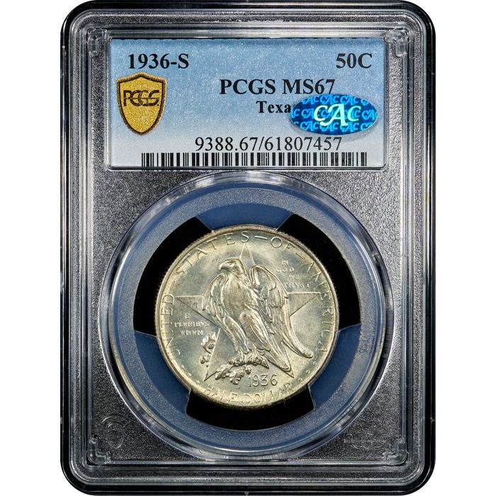 1936-S Texas Commem Half Dollar (50c) Obverse Slab Image