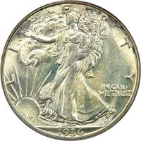1936-S Walking Liberty Half Dollar (50c) Photo 3