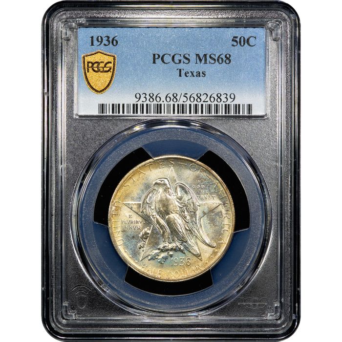 1936 Texas Commemorative Half Dollar (50c) Obverse Slab Image