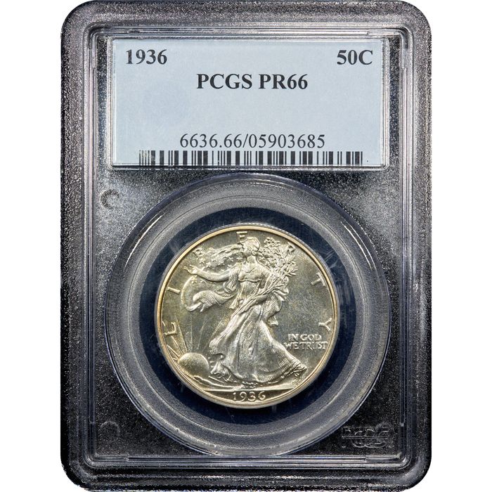 1936 Walking Liberty Half Dollar (50c) Obverse Slab Image