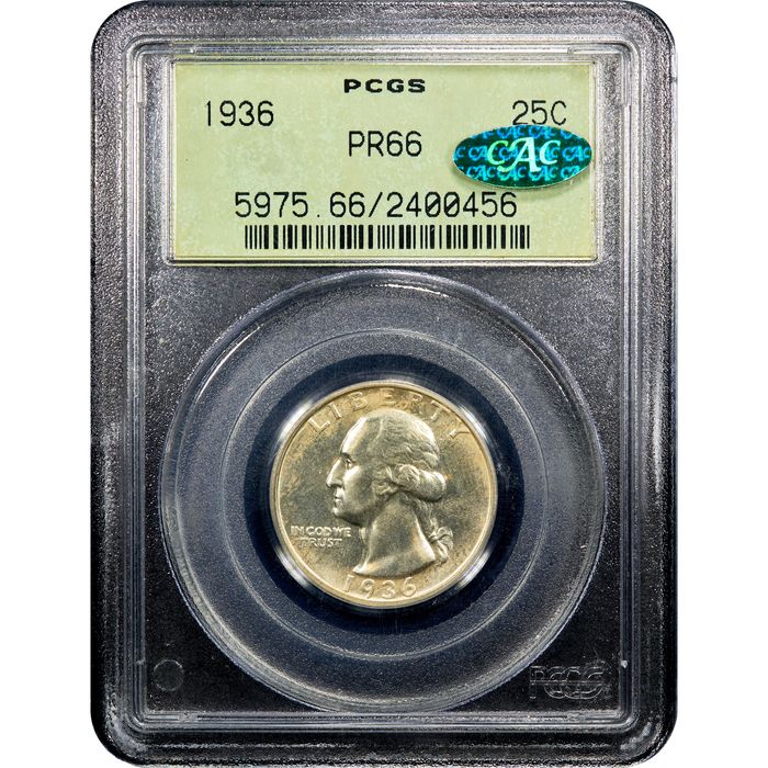 1936 Washington Quarter (25c) OGH Obverse Image