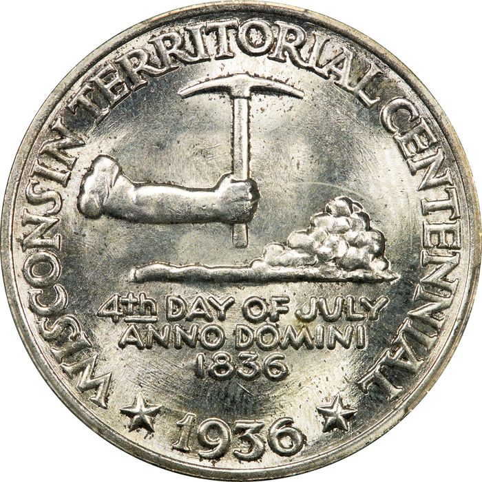 1936 Wisconsin Commem Half Dollar (50c) Photo 3