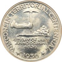 1936 Wisconsin Commemorative Half Dollar (50c) Obverse Image