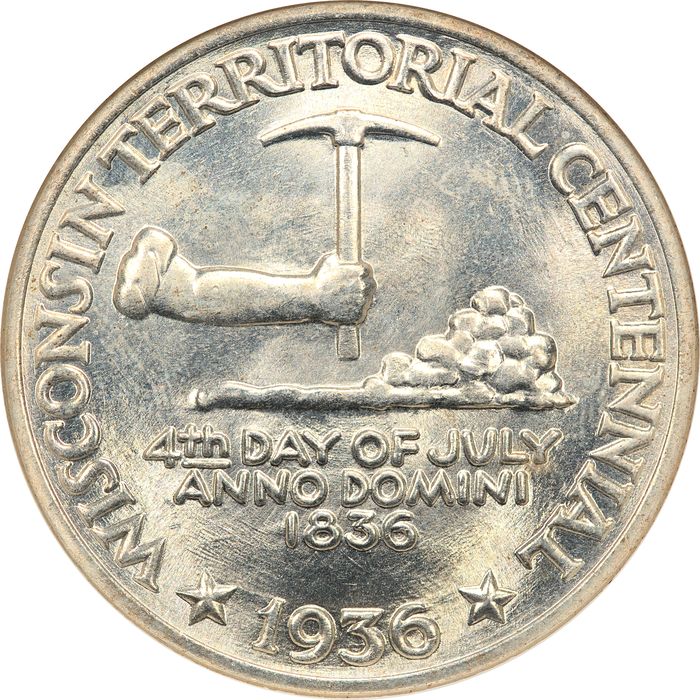 1936 Wisconsin Commemorative Half Dollar (50c) Obverse Image
