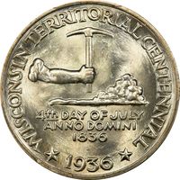 1936 Wisconsin Commemorative Half Dollar (50c) Obverse Image