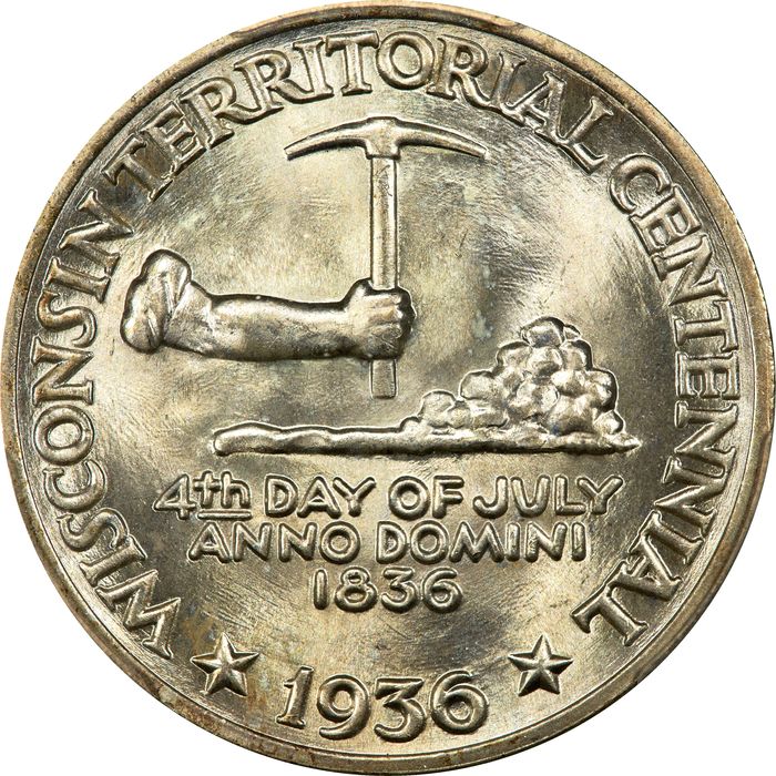 1936 Wisconsin Commemorative Half Dollar (50c) Obverse Image
