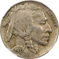 1937-D 3 Legs Buffalo Nickel (5c) Obverse Image