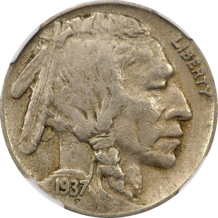 1937-D 3 Legs Buffalo Nickel (5c) Obverse Image